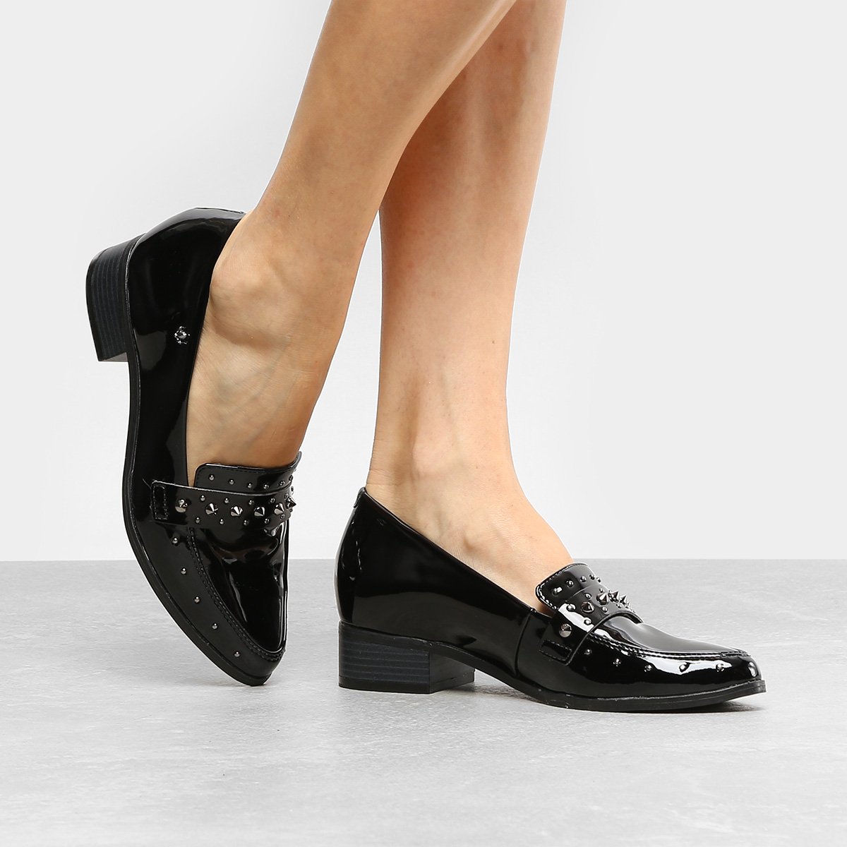 mocassim feminino cravo e canela